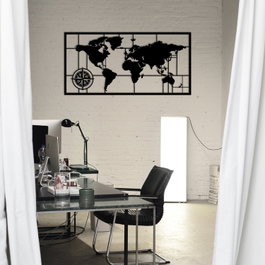 Wallity World Map Metal Decor 7